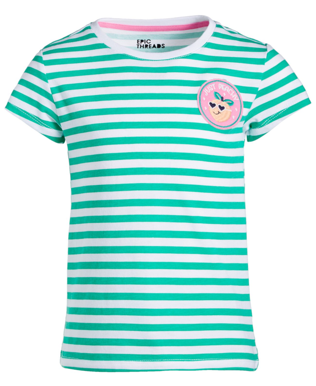 Toddler & Little Girls Peachy Patch Striped T-Shirt, Created for Macy's Epic Threads