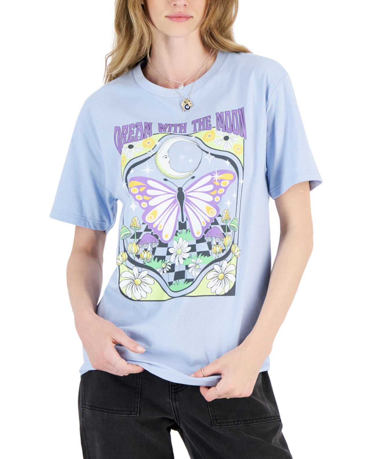 Juniors' Dream Butterfly Cotton Graphic T-Shirt Rebellious One