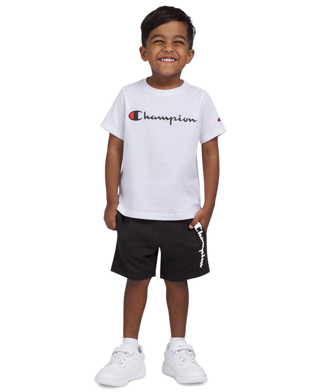 Toddler & Little Boys Short-Sleeve T-Shirt & Fleece Shorts, 2 Piece Set Champion