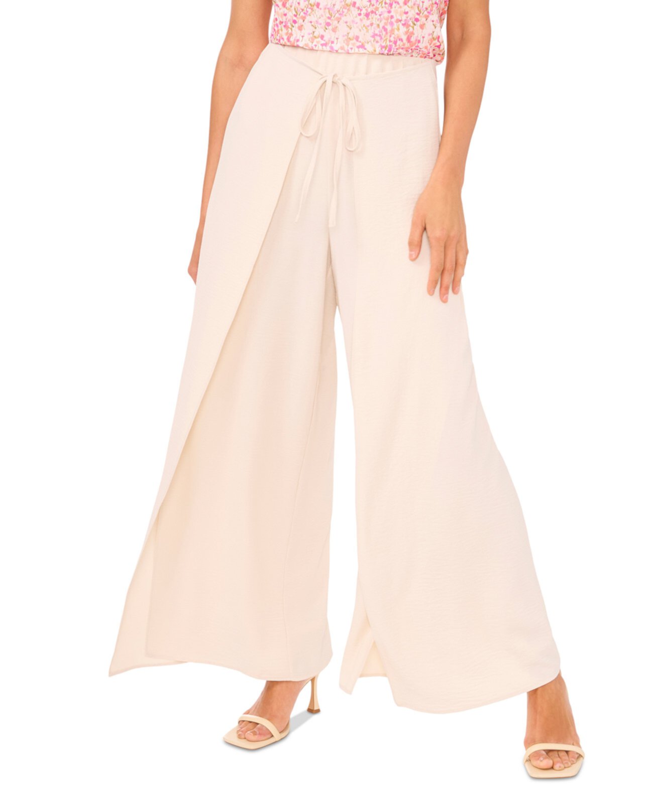 Women's Overlap Tie Front Wide Leg Soft Pants CeCe