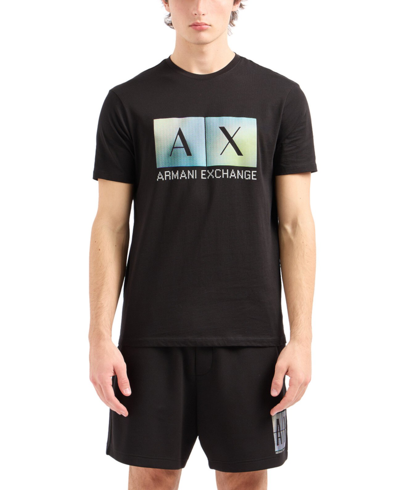 Men's Regular-Fit Gradient Box Logo Graphic T-Shirt Armani