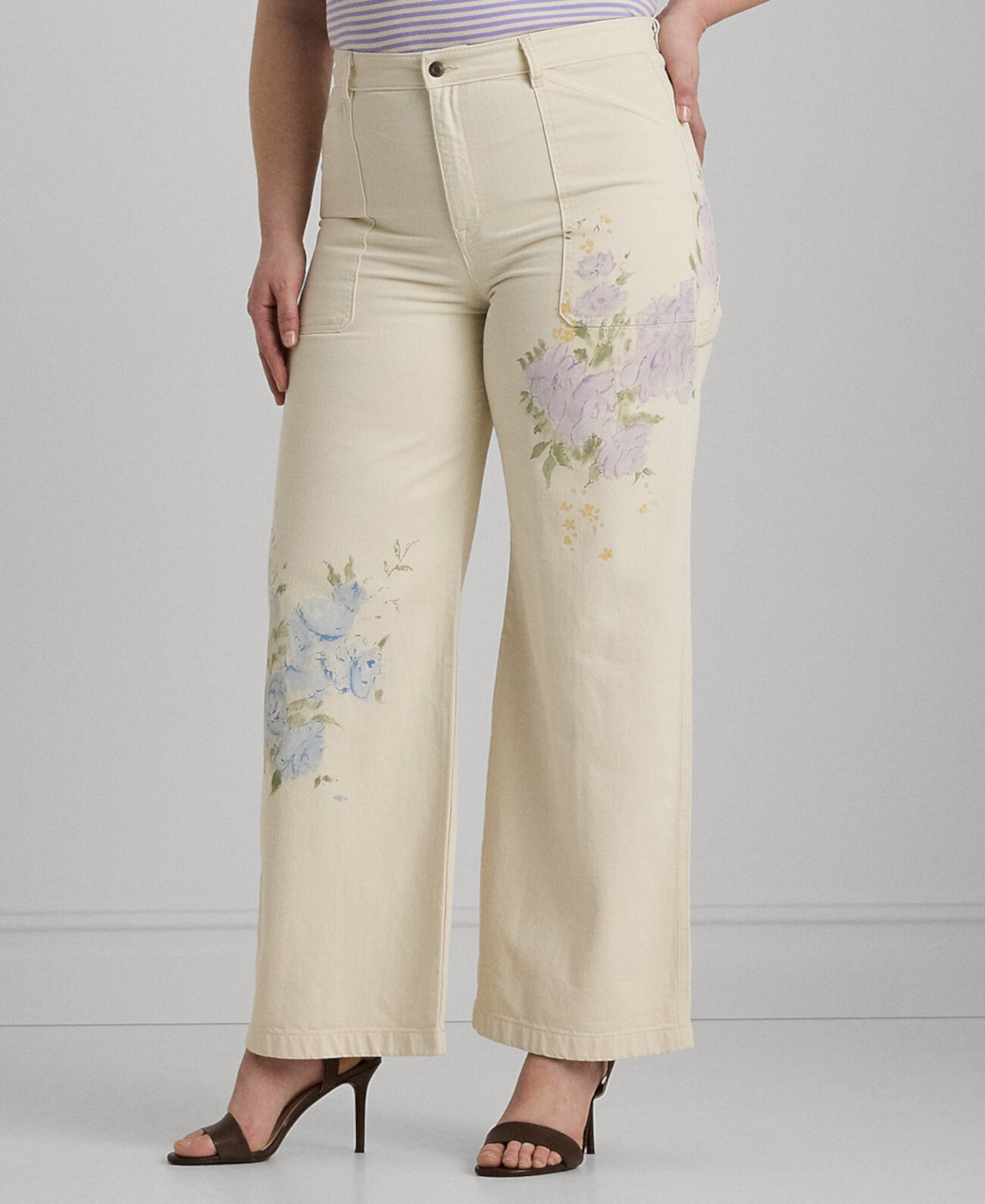 Plus Size Floral Wide-Leg Jeans LAUREN Ralph Lauren