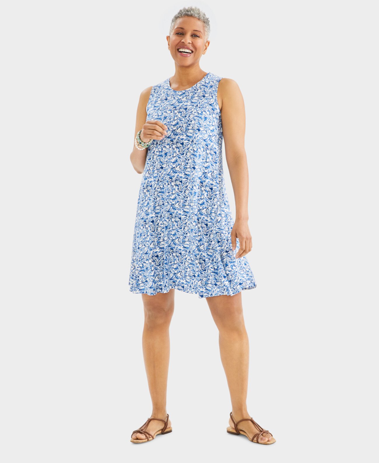 Petite Windy Leaves Flip-Flop Dress, Created for Macy's Style & Co