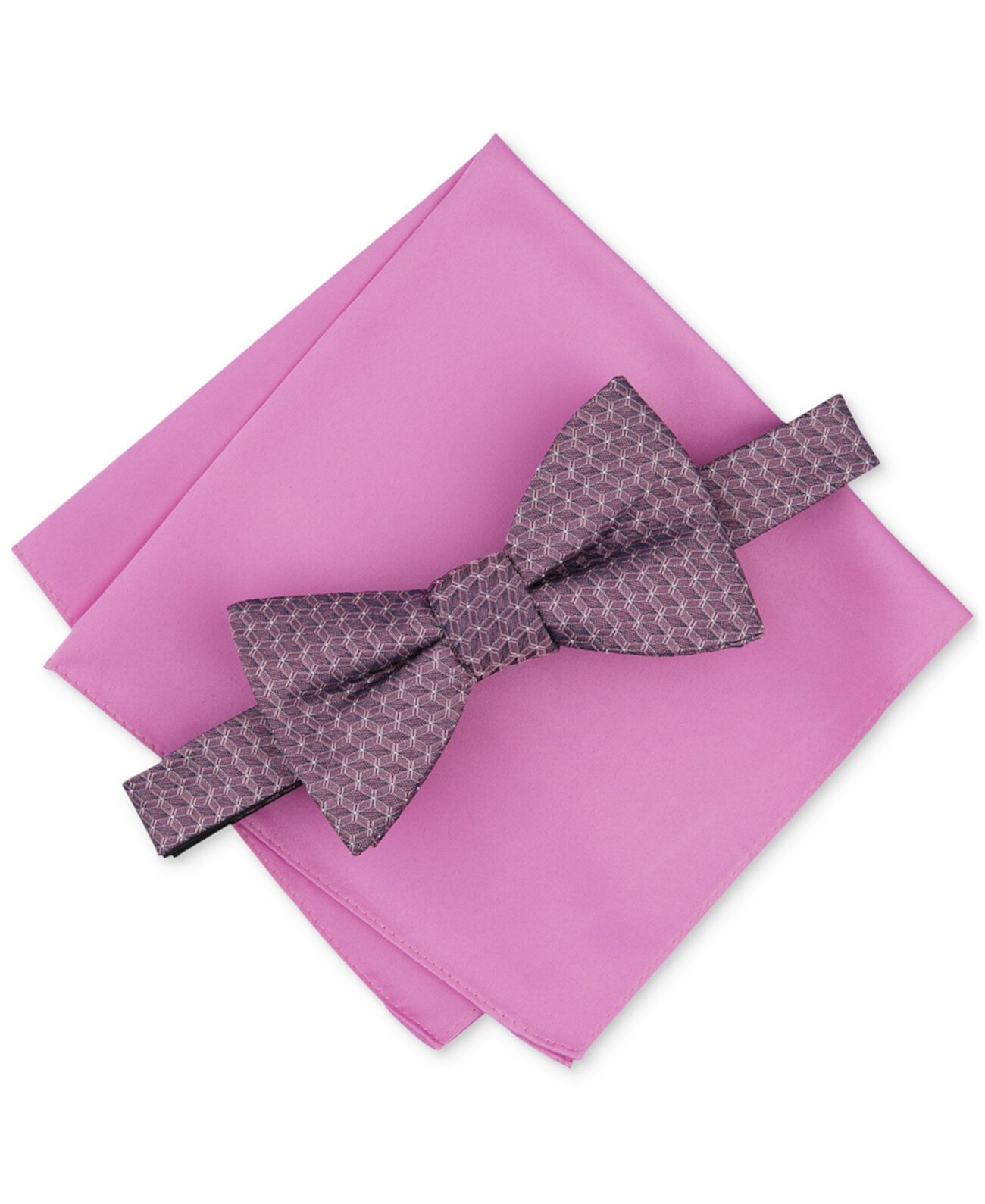 Men's Moores Geo-Pattern Bow Tie & Solid Pocket Square Set, Created for Macy's Alfani