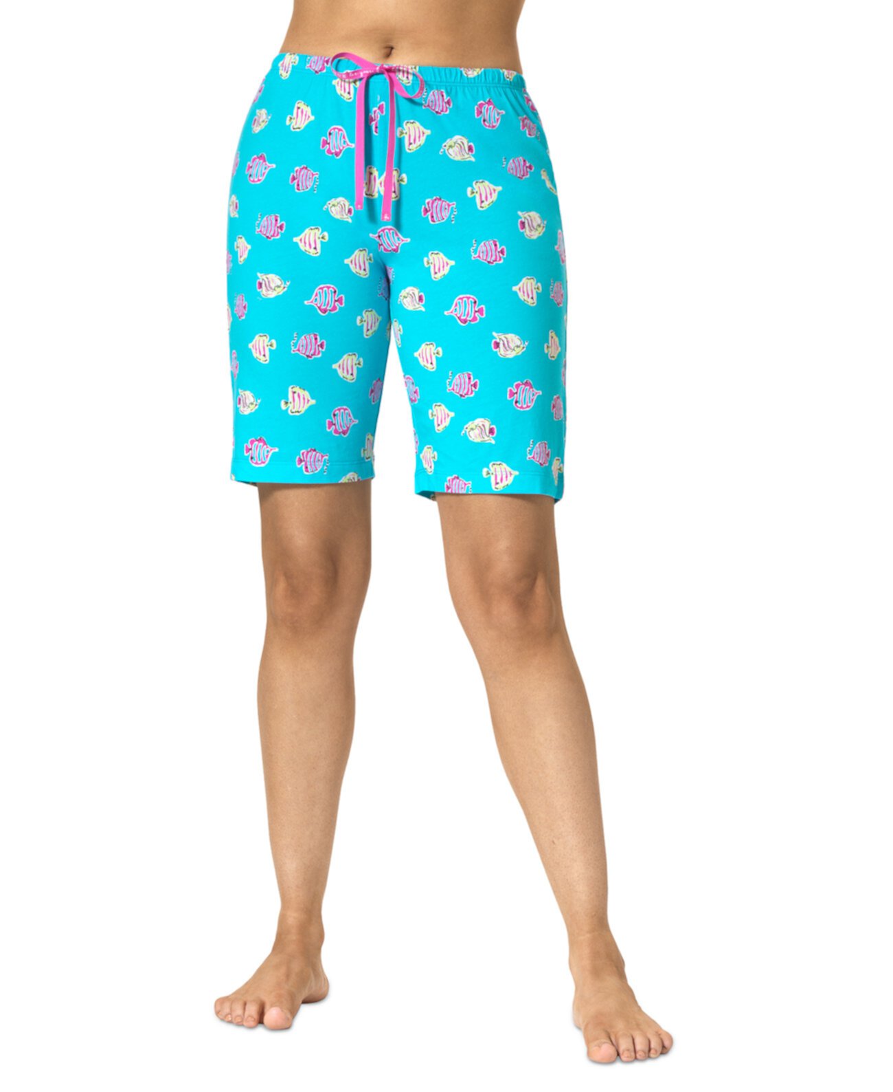 Women's Kissy Fishes Printed Bermuda Pajama Shorts HUE