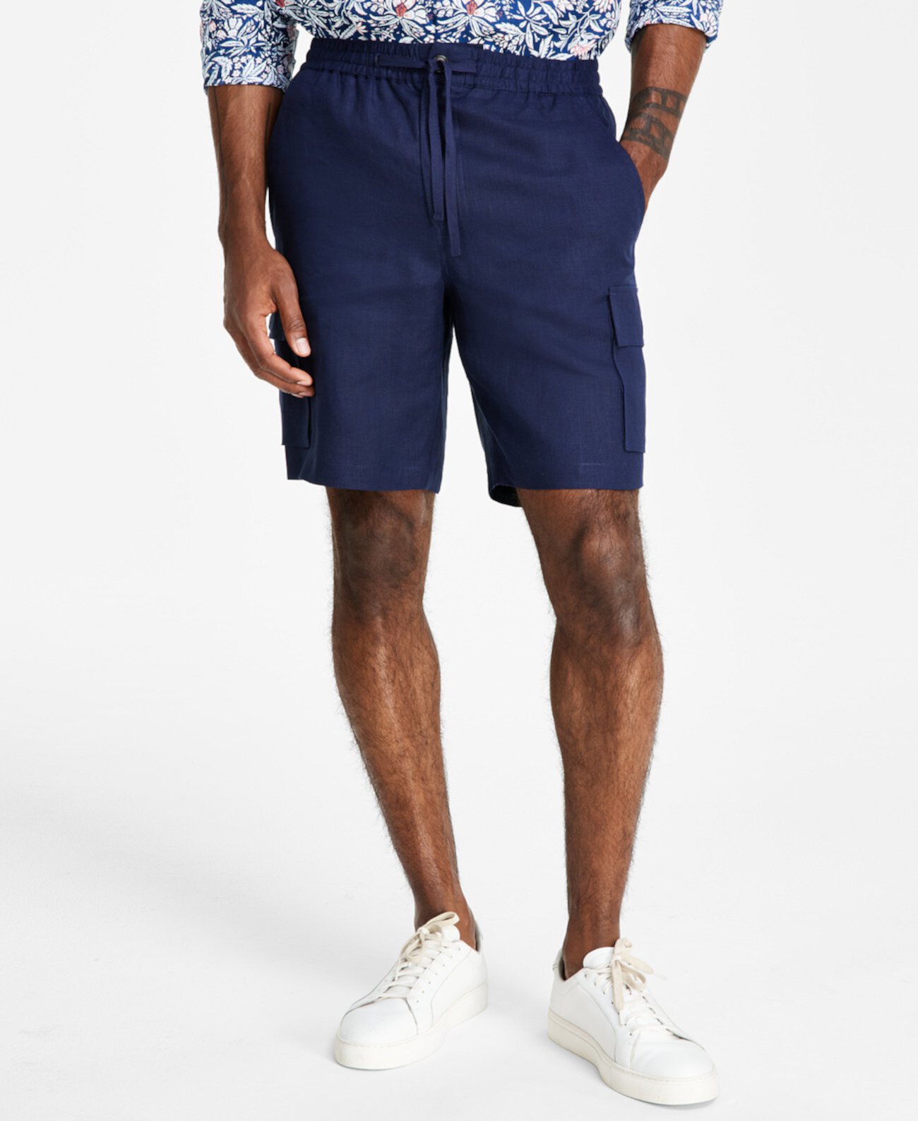 Men's Regular-Fit Linen Cargo Shorts, Created for Macy's Club Room