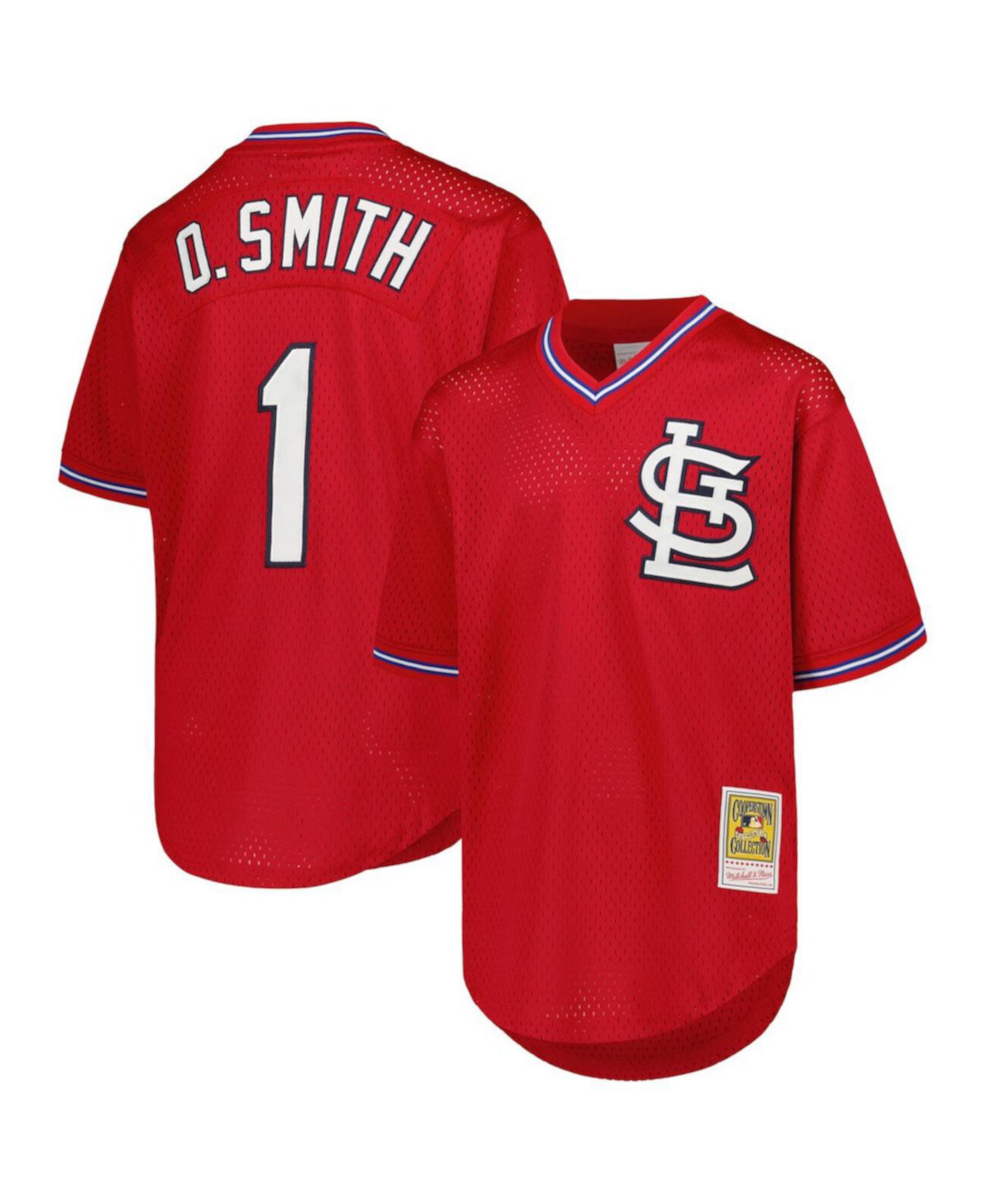 Джерси Mitchell & Ness Для мальчиков Ozzie Smith Красное St. Louis Cardinals Cooperstown Collection Mesh Batting Practice Mitchell & Ness