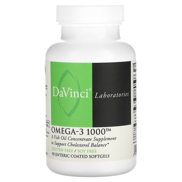 Omega-3 1000, 90 Enteric Coated Softgels DaVinci