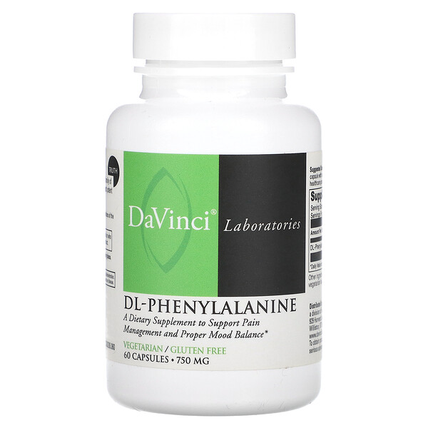 DL-Phenylalanine, 750 mg, 60 Capsules DaVinci
