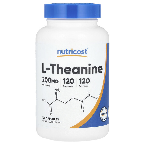 L-Theanine, 200 mg, 120 Capsules (Капсулы) Nutricost