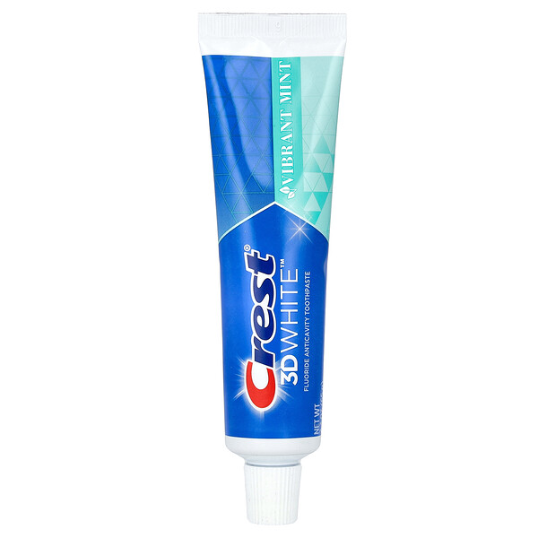 3D White, Fluoride Anticavity Toothpaste, Vibrant Mint, 2.3 oz (65 g) Crest