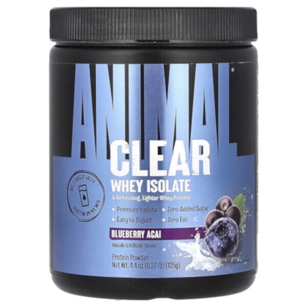 Clear Whey Isolate, Blueberry Acai, 0.27 lb (125 g) Animal