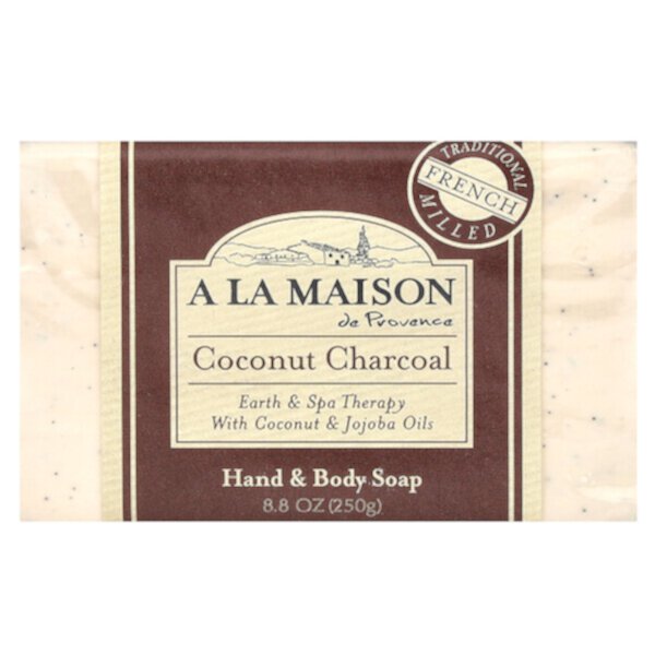 Hand & Body Bar Soap, Coconut Charcoal, 8.8 oz (250 g) A La Maison