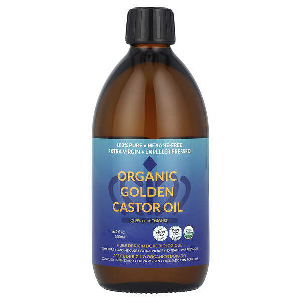 Organic Golden Castor Oil, 16.9 fl oz (500 ml) Queen of the Thrones