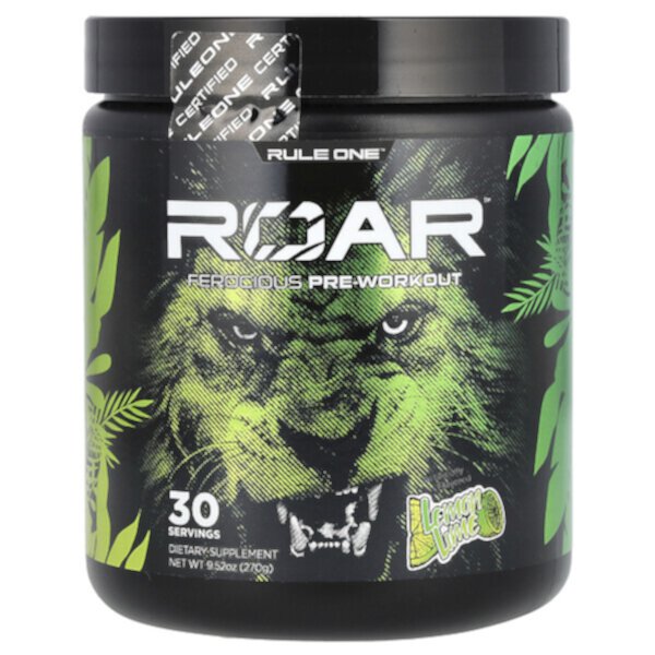 Roar, Ferocious Pre-Workout, Lemon Lime, 9.52 oz (270 g) Rule One Proteins