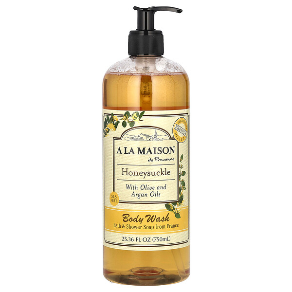 Body Wash, Honeysuckle With Olive and Argan Oils, 25.36 fl oz (750 ml) A La Maison