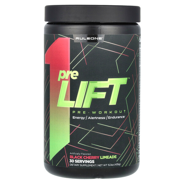 preLIFT, Pre-Workout, Black Cherry Limeade, 15.3 oz (435 g) Rule One Proteins