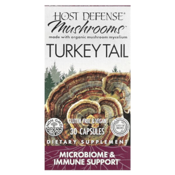 Host Defense, Mushrooms, Turkey Tail, 30 Capsules Fungi Perfecti