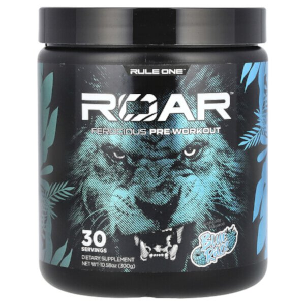 Roar, Ferocious Pre-Workout, Blue Razz, 10.58 oz (300 g) Rule One Proteins