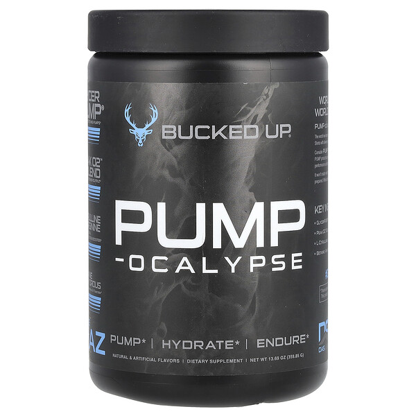 Pump-Ocalypse, Blue Raz, 13.69 oz (359.85 g) Bucked Up