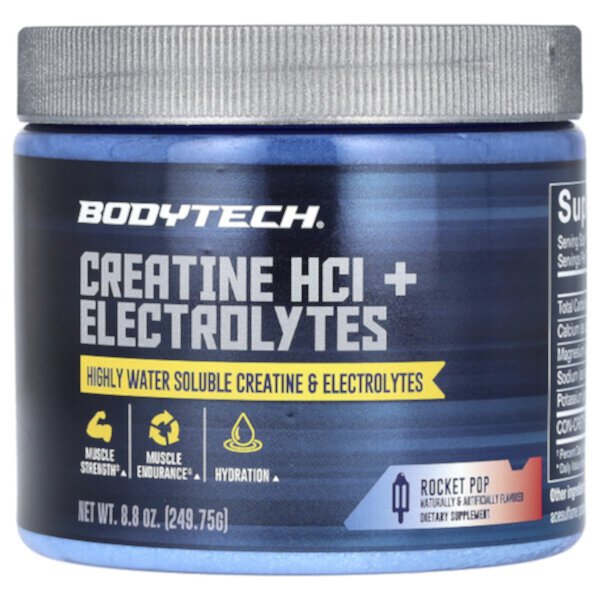 Creatine HCl + Electrolytes, Rocket Pop, 8.8 oz (249.75 g) BodyTech