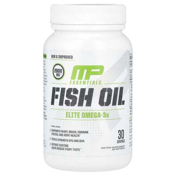 Essential, Fish Oil, 2,000 mg, 60 Softgels (1,000 mg per Softgel) MusclePharm