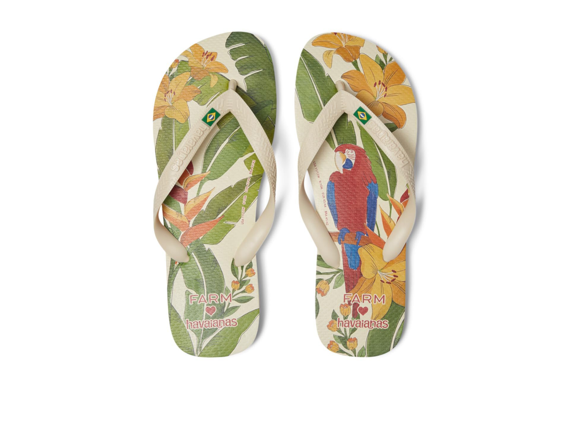 Farm Parrot & Floral Flip-Flops Havaianas