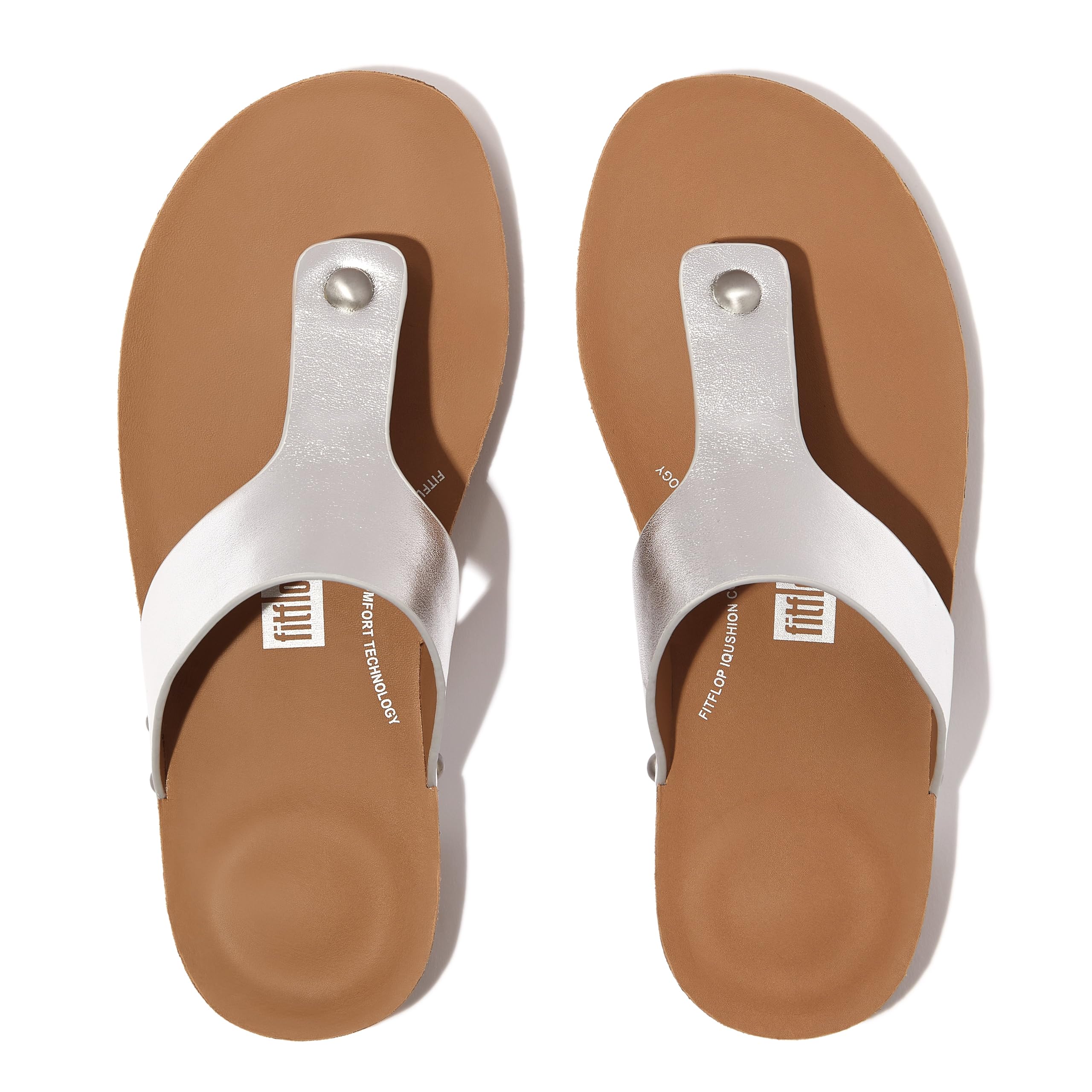 Iqushion Metallic-Leather Toe-Post Sandals FitFlop