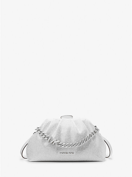 Nola Small Crystal Embellished Washed Denim Crossbody Bag Michael Kors