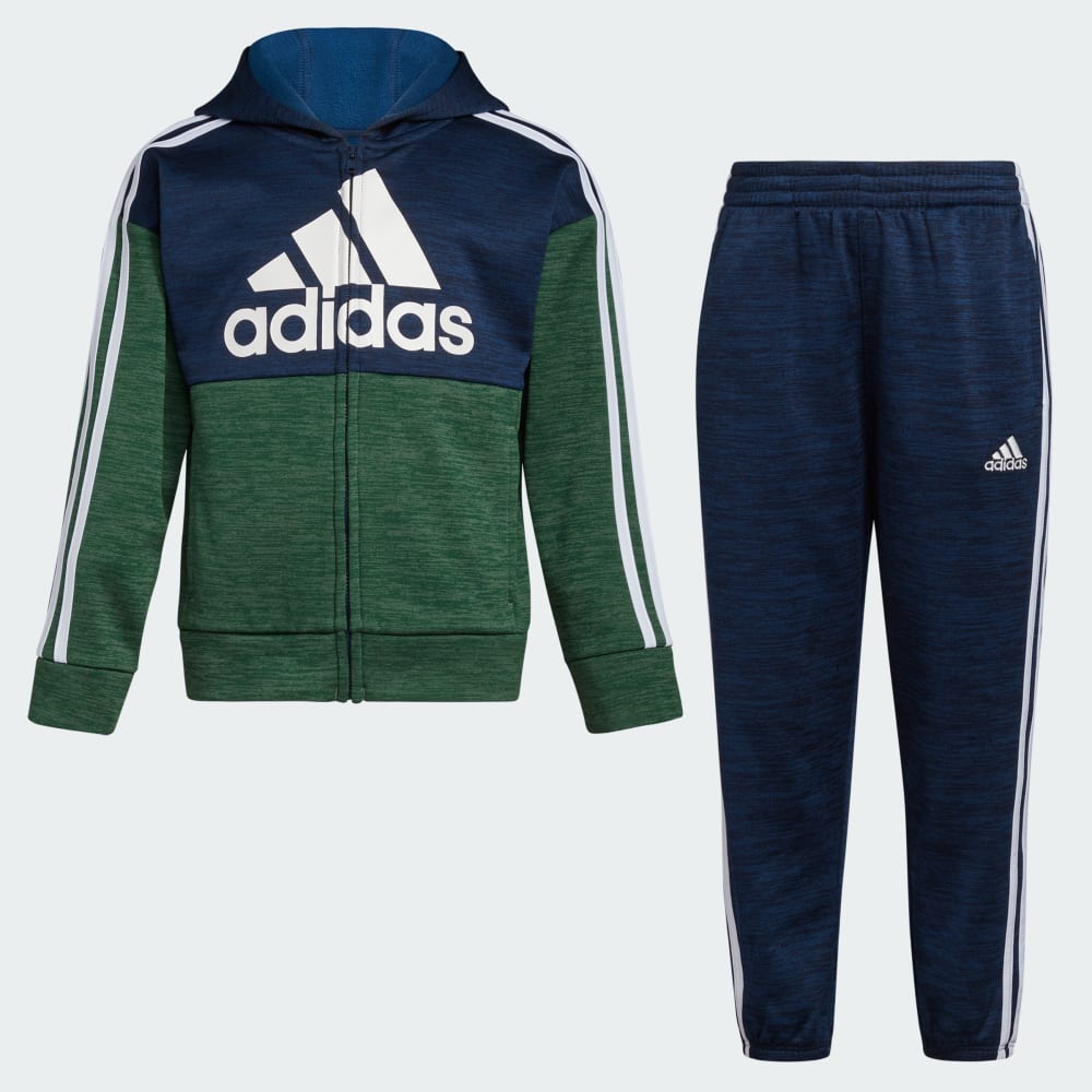 Colorblock Mélange Fleece Jacket Set Adidas