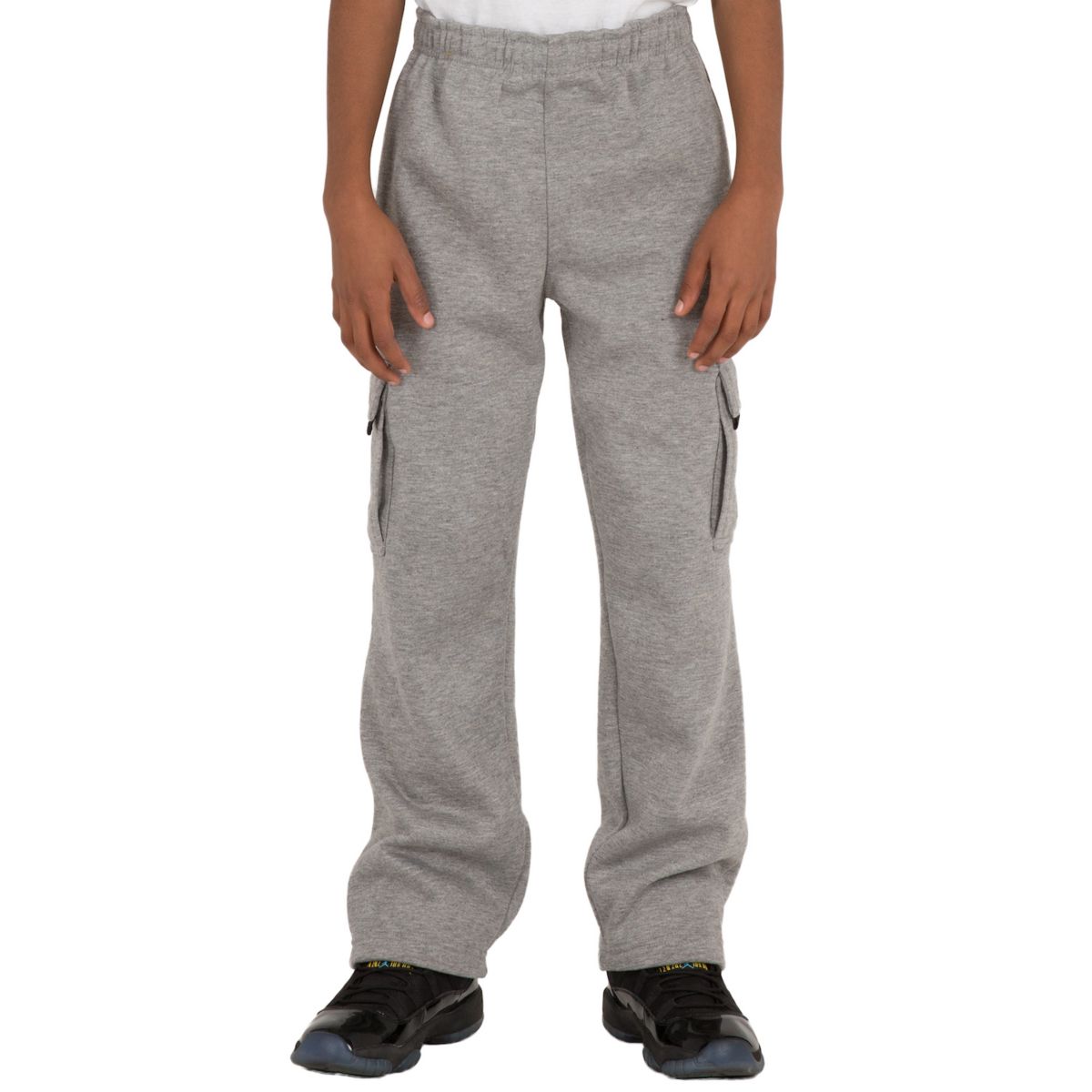 Vibes Boy's Relaxed Fit Fleece Cargo Sweatpants Open-bottom Vibes