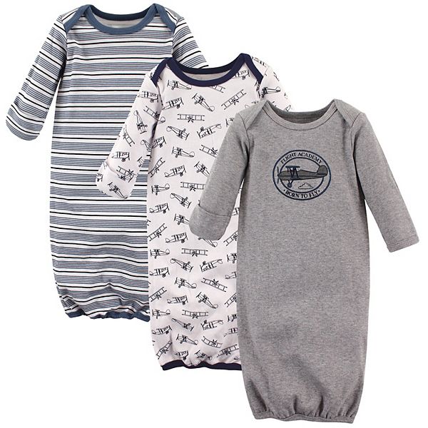 Пижамы Hudson Baby Для мальчиков Infant Cotton Long-Sleeve Gowns 3pk, Aviation Hudson Baby