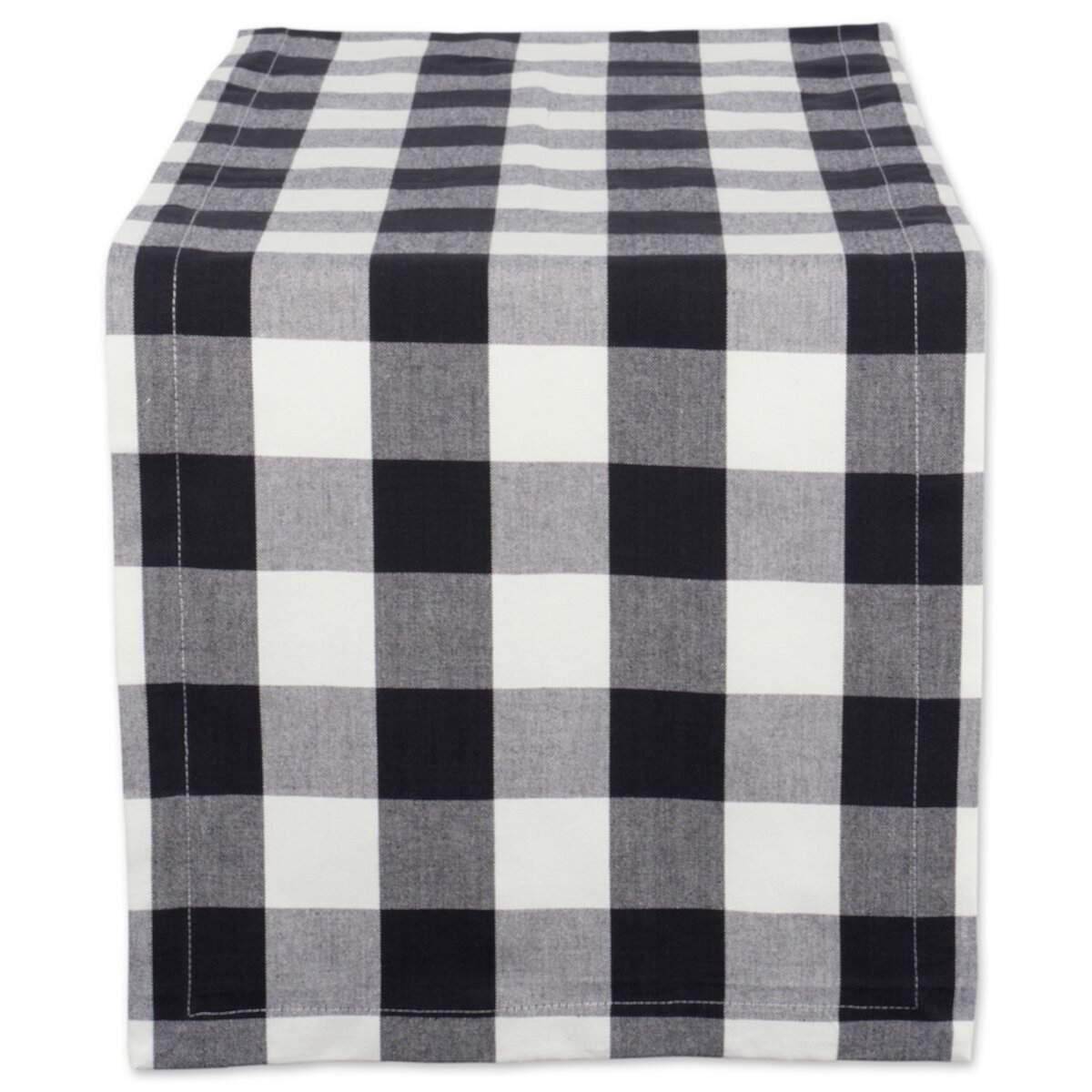 14&#34; x 108&#34; Black and White Buffalo Checkered Pattern Rectangular Table Runner CC Home Furnishings