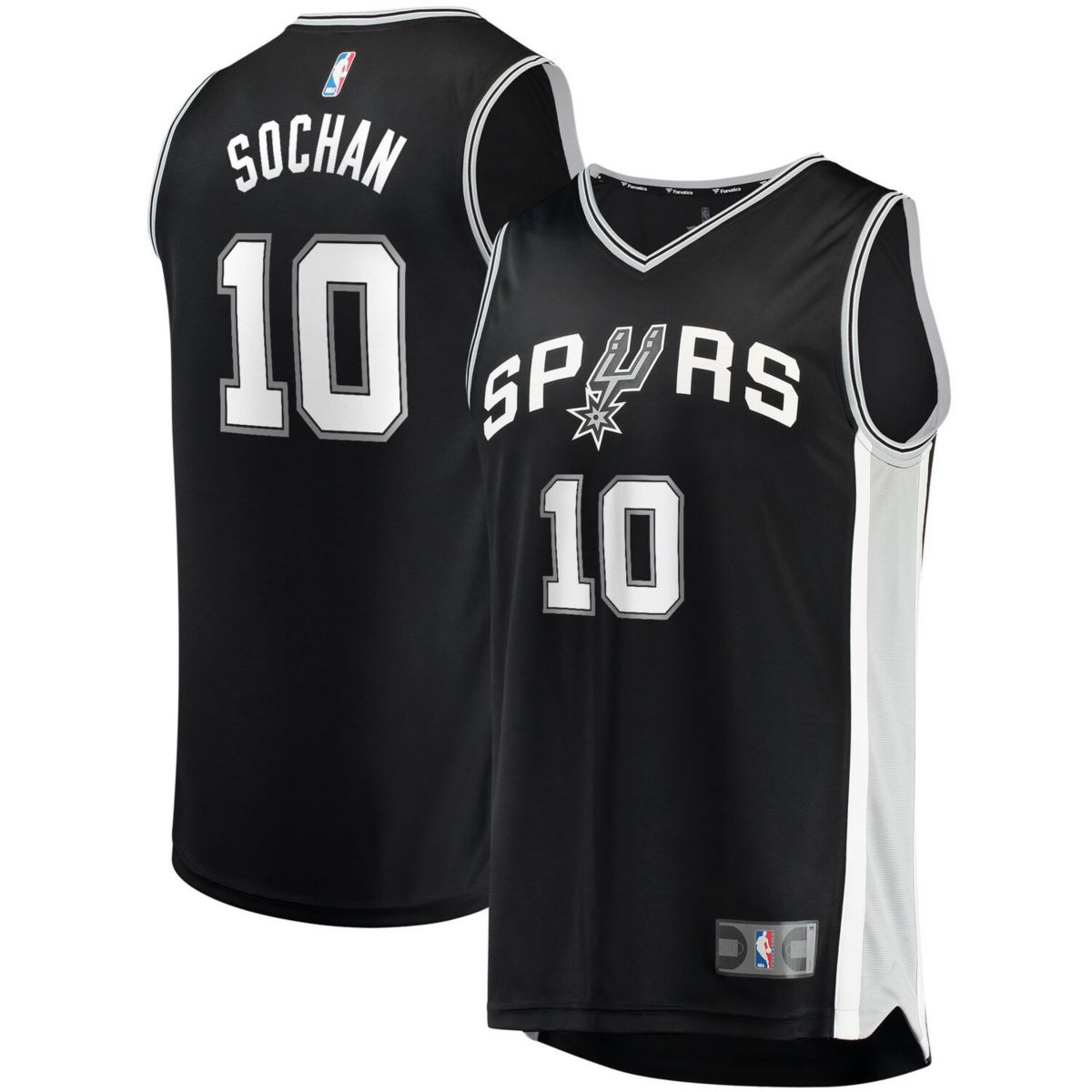 Youth Fanatics Branded Pick Jeremy Sochan Black San Antonio Spurs 2022 NBA Draft First Round Pick Fast Break Replica Jersey - Icon Edition Fanatics