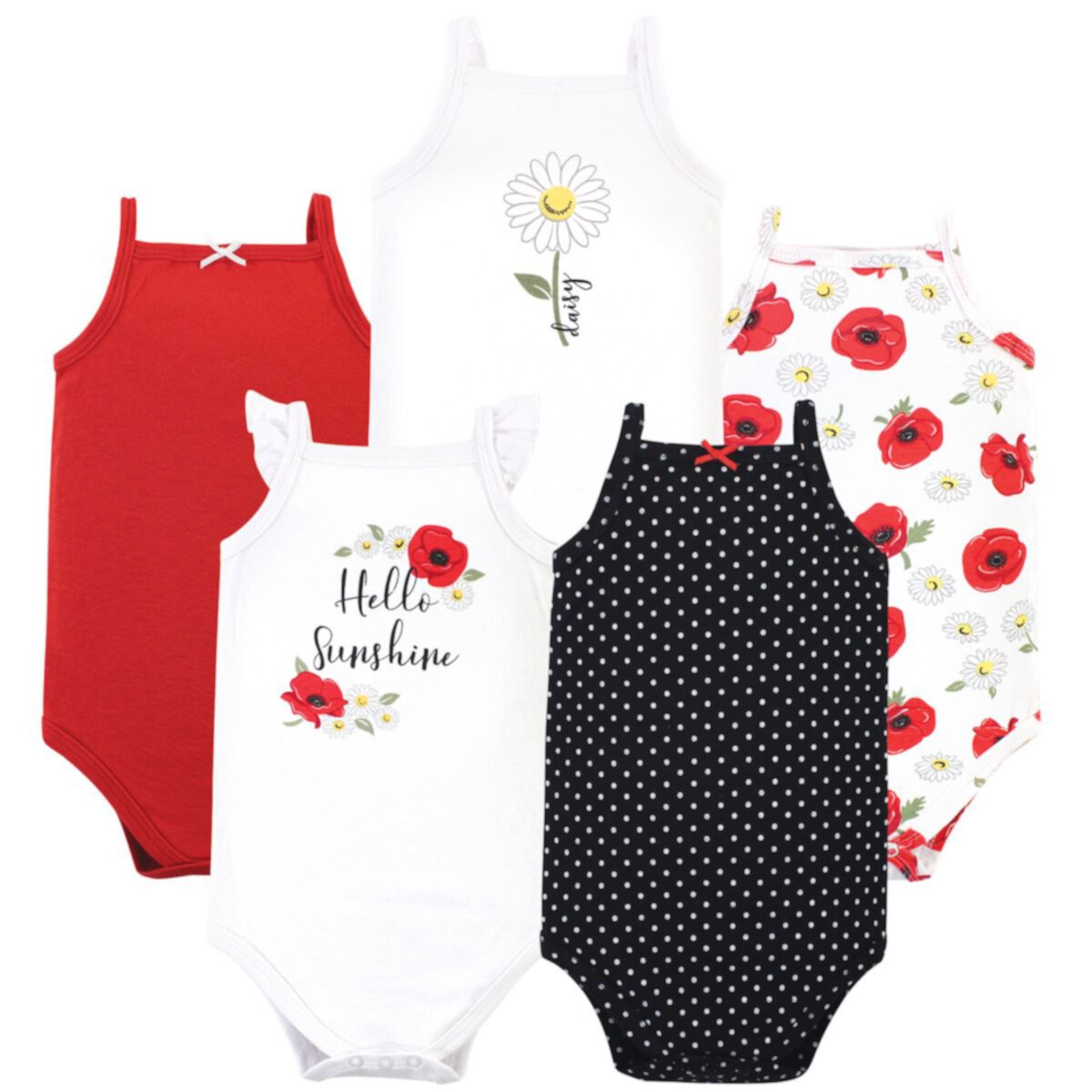 Детские комплекты одежды Hudson Baby Для девочек Infant Girl Cotton Sleeveless Bodysuits 5pk Hudson Baby