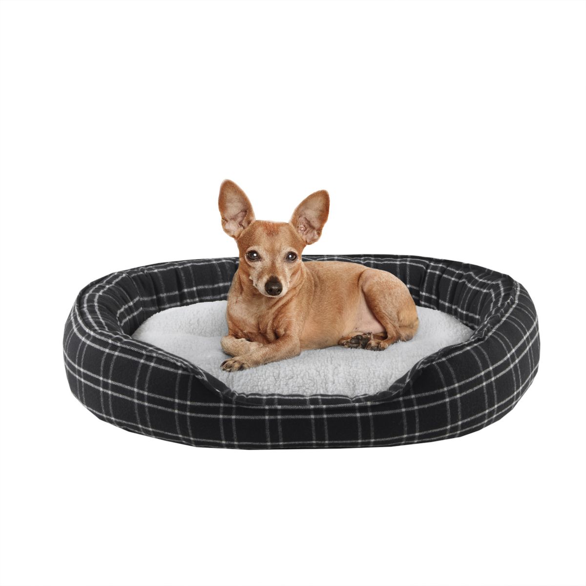 Friends Forever Oval Cuddler Plaid Bolster Dog Bed Friends Forever