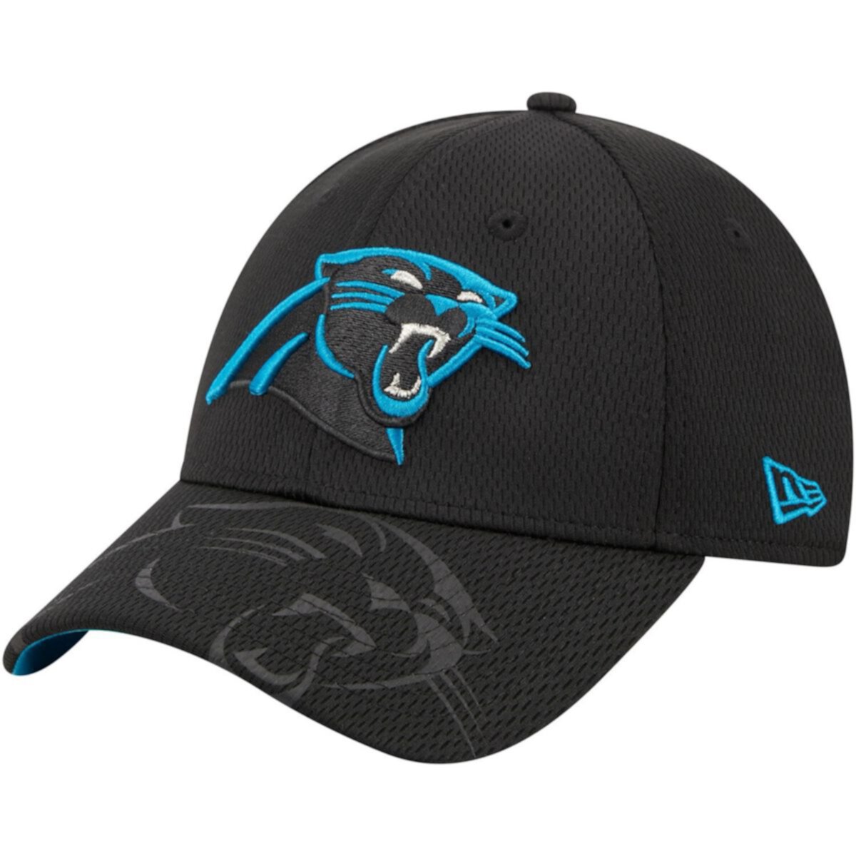 Men's New Era Black Carolina Panthers Top Visor 9FORTY Adjustable Hat New Era x Staple