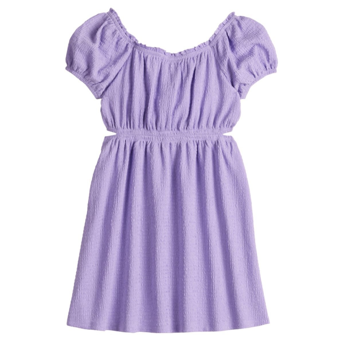 Girls eyeshadow Short Sleeve Side Cut-Out Dress Eyeshadow