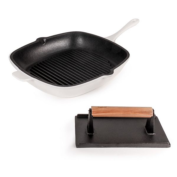 BergHOFF Neo 2-pc. Cast-Iron Grill Pan & Bacon/Steak Press Set BergHOFF