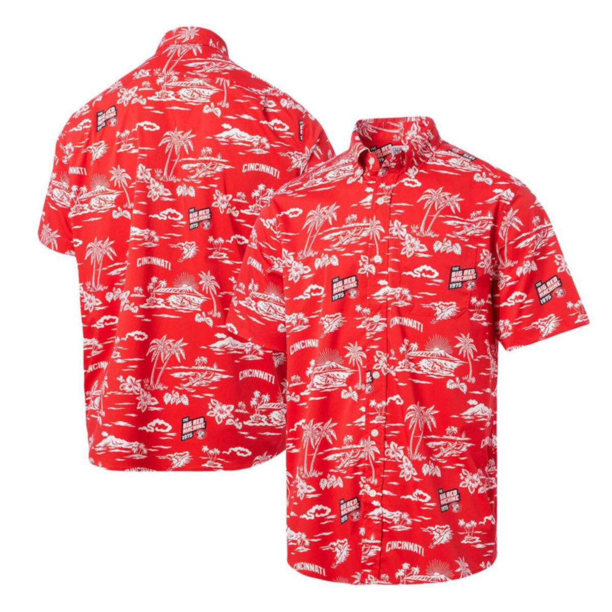Men's Reyn Spooner Red Cincinnati Reds Cooperstown Collection Kekai Button-Down Shirt Reyn Spooner