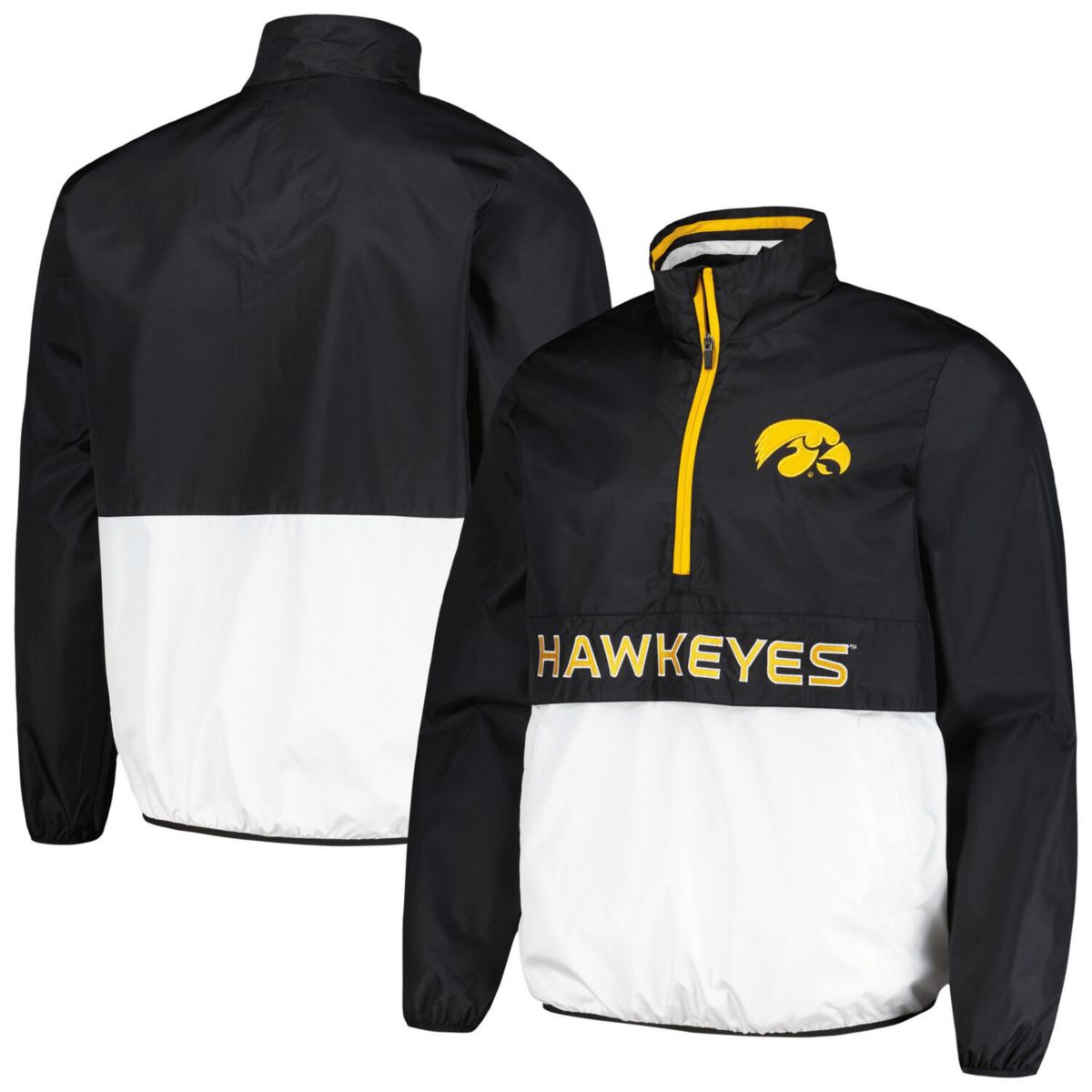 Men's G-III Sports by Carl Banks Black Iowa Hawkeyes CornermanÂ Half-Zip Top G-III Sports by Carl Banks