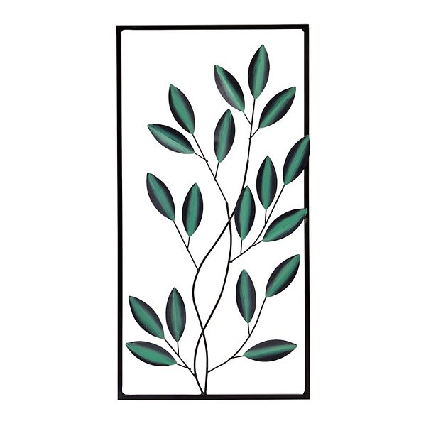 Metal Leaf Wall Decor for Living Room, Wall Art for Gifts, Wedding, Housewarming 12 x 23.6 In Juvale