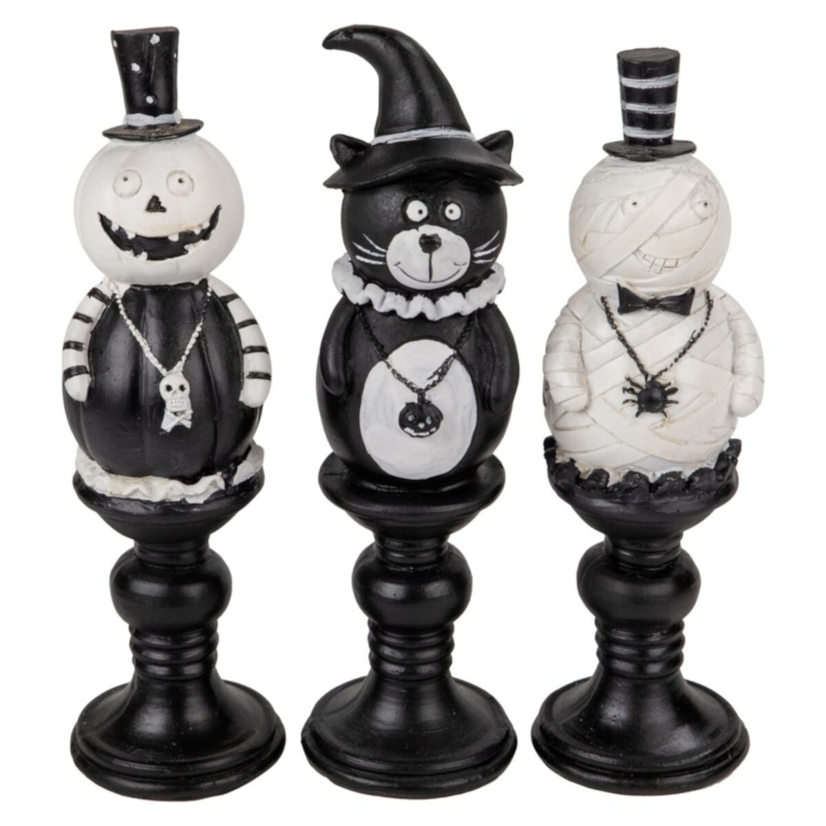 Set of 3 Halloween Candlestick Decorations 8.25&#34; Christmas Central