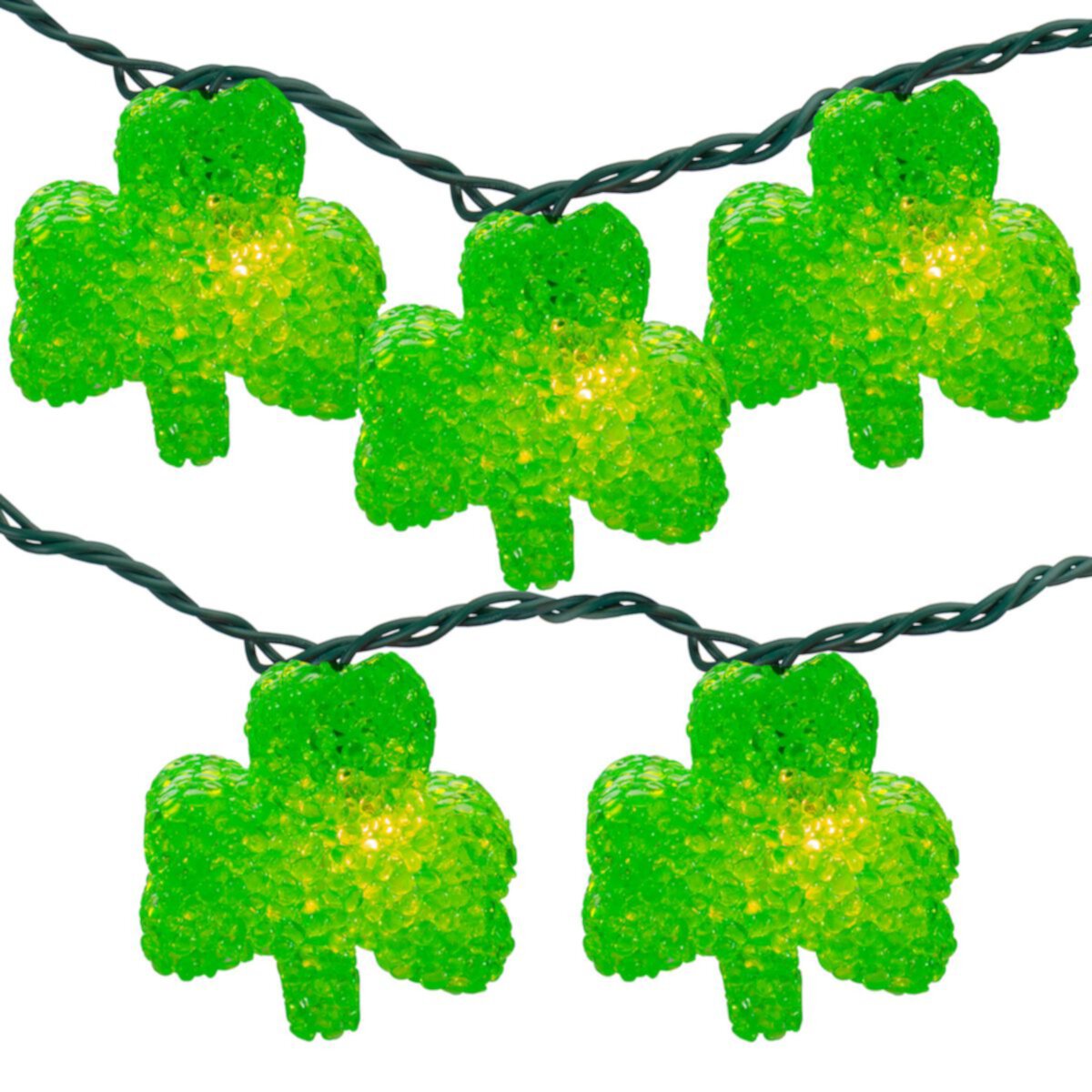 Green Irish Shamrock St Patrick's Day 10-Light String Lights Northlight