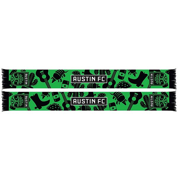 Вязаный двусторонний шарф Austin FC, 70% акрил, 30% полиэстер, 20х170 см Ruffneck Scarves