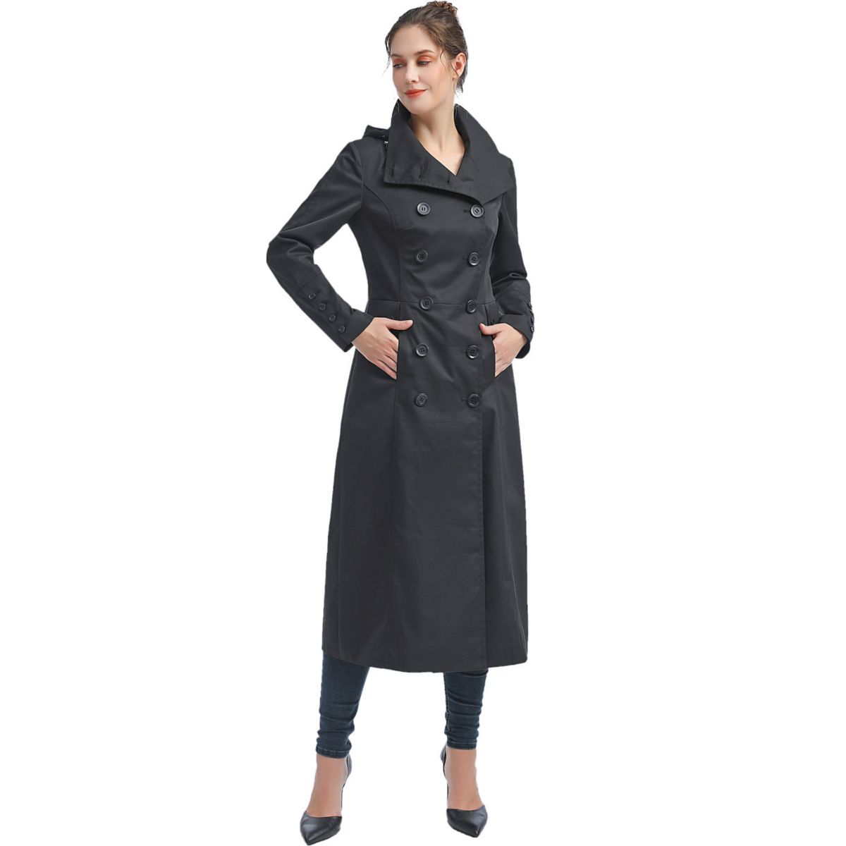 Plus Size Bgsd Kelly Waterproof Hooded Long Trench Coat BGSD