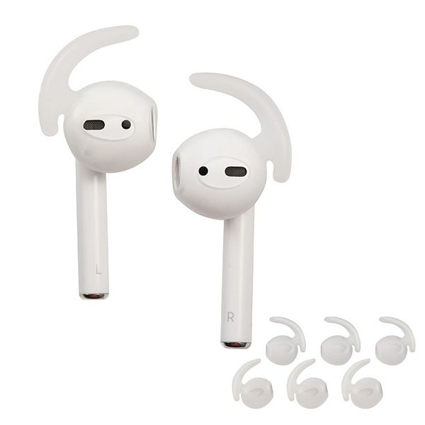 Прозрачная защита для наушников AirPods 1 и 2 с силиконовыми креплениями, 3 пары, предотвращает падение Insten