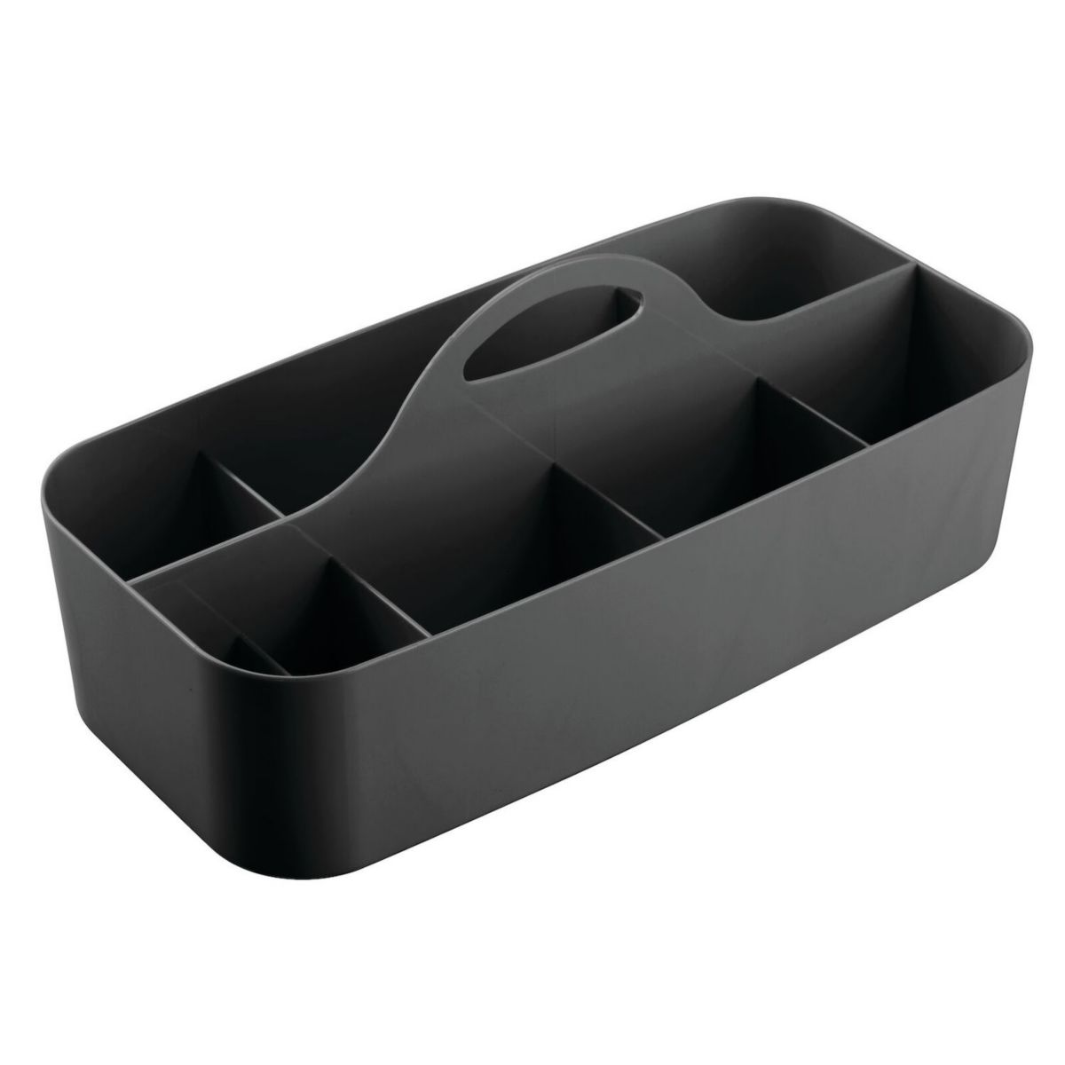 mDesign Large Plastic Divided Office Organizer Caddy with Handle MDesign