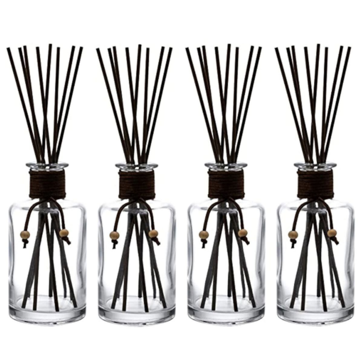 Refillable Glass Aromatherapy Diffuser Bottles With Black Fiber Sticks And Leather Cord For Oils Whole Housewares