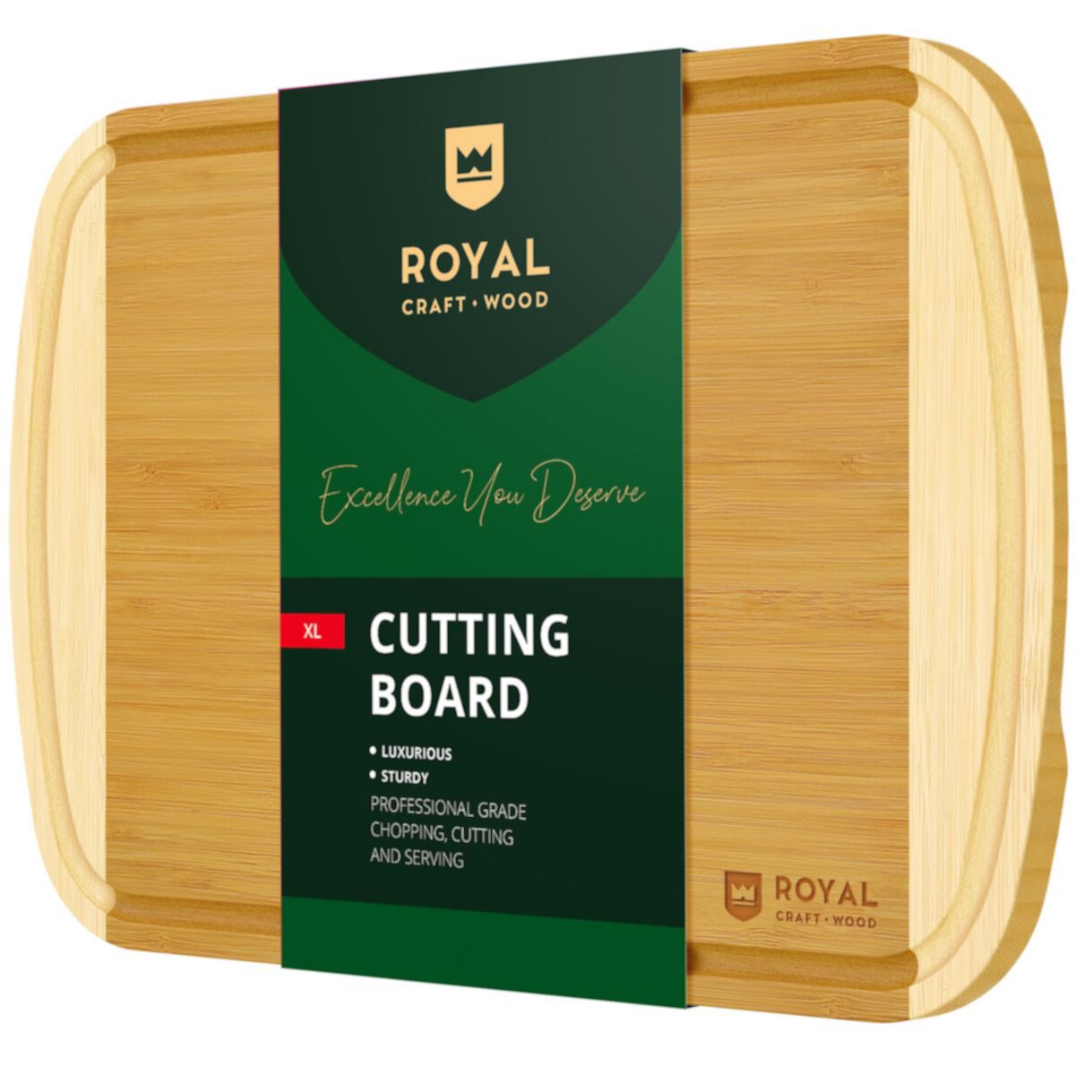 Cutting Board Two-tone Xl, 18”x12” Royal Craft Wood